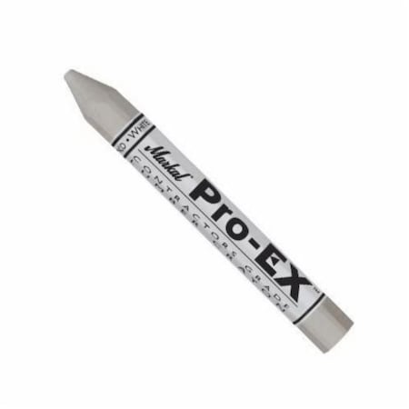 Markal Clay Based Lumber Crayon, 1/2 in Hex Tip, White 080380