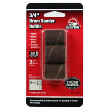Gator Finishing 6078 .75 x 1 in. Coarse Drum Sander Resin Cloth Abrasive Sleeve, 3PK 114231