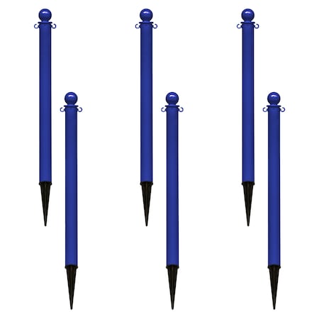 Mr. Chain Blue Medium Duty Ground Poles (6-Pack) 95406-6