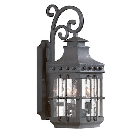 Troy Lighting Dover 3 Light Wall Sconce 7.75 In. Textured Black B8971-TBK