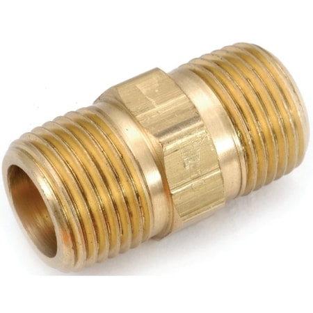 Anderson Metals Pipe Nipple, 1/8 in, MPT, Brass, 1 in L 756122-02