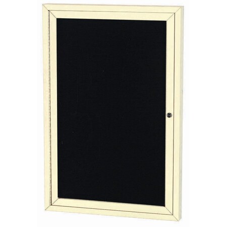 Aarco Enclosed Letter Board Directory w/ Powder Coated Ivory Aluminum Frame, 48''Hx36''W, 1 Door ADC4836IV