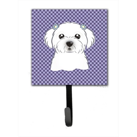 Carolines Treasures Purple Checkered Maltese Leash or Key Holder BB1134SH4