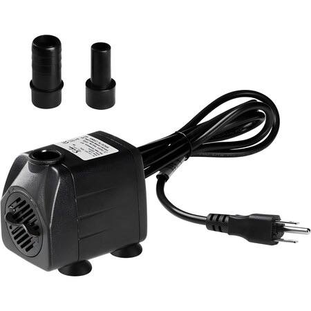 Simple Deluxe 160GPH Submersible Pump with Adjustable Flow, 2 Nozzle Sizes, Max Lift Height 4.3ft, for Aquariums,  LGPUMP160GV2