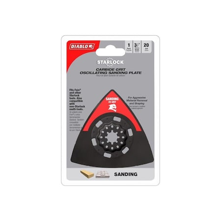 Freud Oscillating Sanding Plate Starlock 3-1/2in W Carbide Grit DOS20CGSP