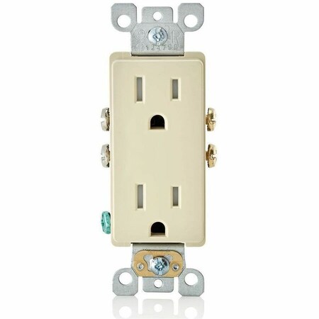 Leviton Duplex Decora Receptacle, 15 Amp, 125 Volt T5325-SI