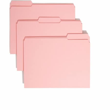 Smead File Folders, Pink, PK100 SMD12634