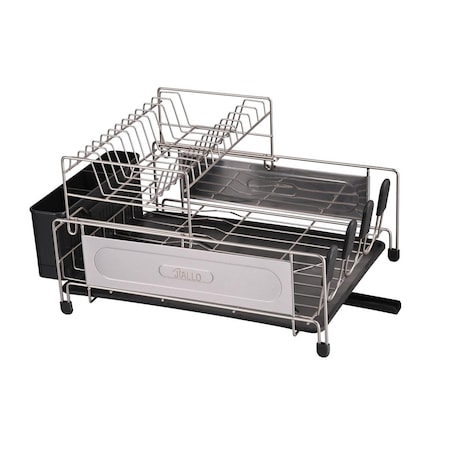 Comida Stainless Steel 2-Tier dish rack with self -draining tray silver color CO3363193