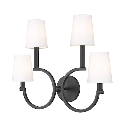 Z-Lite Cordelia Matte Black 4 Light Wall Sconce 2016-4S-MB