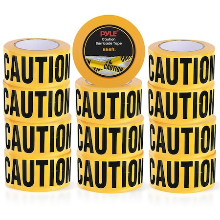 Pyle Barricade Tape, Do Not Enter, Yellow, 3 in Wide x 656 ft Length, Polyethylene PNECTX12