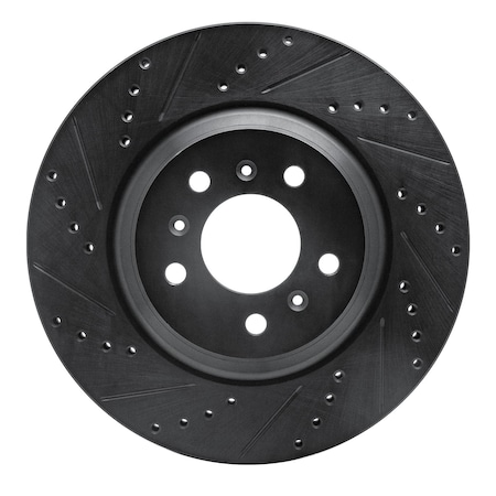 Dynamic Friction Co DFC Brake Rotor - Drilled and Slotted - Black 633-46022L