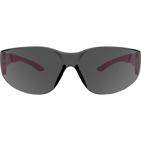 Ironwear Polycarbonate UV Safety Glasses with Comfort Grip Temple Tips, Grey, Pink 3575-G-P