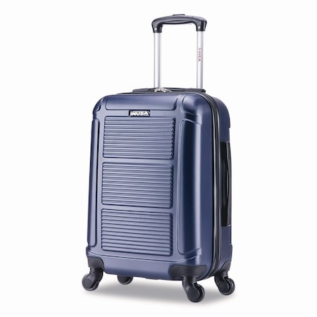 Inusa Luggage Pilot Hard Side Carry-On Suitcase, Four-Wheeled Spinner, 14.37 x 8.86 x 21.46, Blue IUPIL00S-BLU