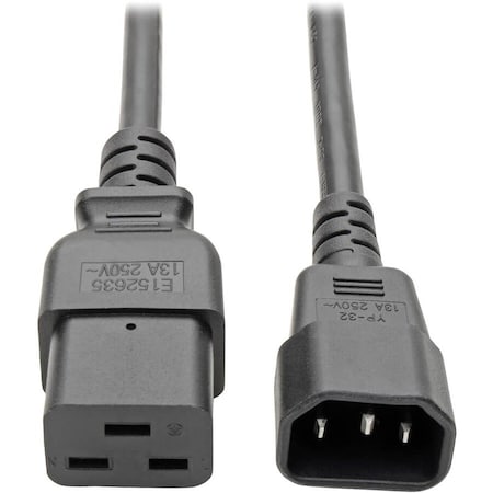 Eaton Tripp Lite Series Power Cord, C19 to C14 - 10A, 100-250V, 16 AWG, 6 ft. 1.83 m, Black P047-006-10A