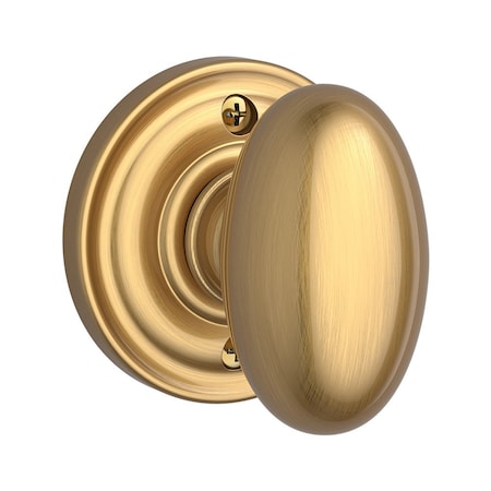 Baldwin Half Dummy Ellipse Knob and Traditional Round Rose Lifetime Satin Brass Finish HDELLTRR044