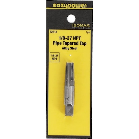 Isomax Pipe Tapered Tap, 1/8-27 Thread, NPT Thread, Tungsten Steel 82613