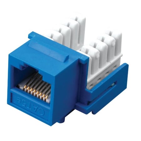 Vanco CAT5e RJ45 90 Degree Keystone Jack 110 Style Blue - 820556