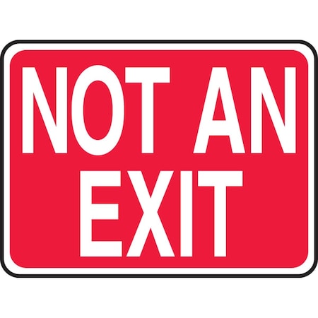 Accuform Exit Sign, Plastic, 10 in W, 7 in H, Not An Exit, Red MADM419VP