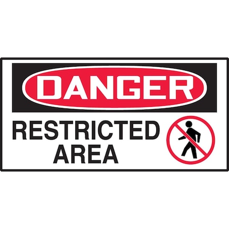 Accuform OSHA DANGER SAFETY LABEL RESTRICTED LADM003VSP