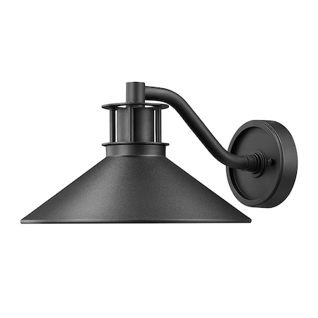 Z-Lite RLM 1-Light Outdoor Wall Light, 12 in W x 7.25 H, Sand Black 5022M-BK