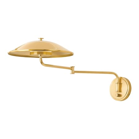 Hudson Valley Lighting Brockville 1 Light Plug-In Sconce 11.75 In. Aged Brass 6910-AGB