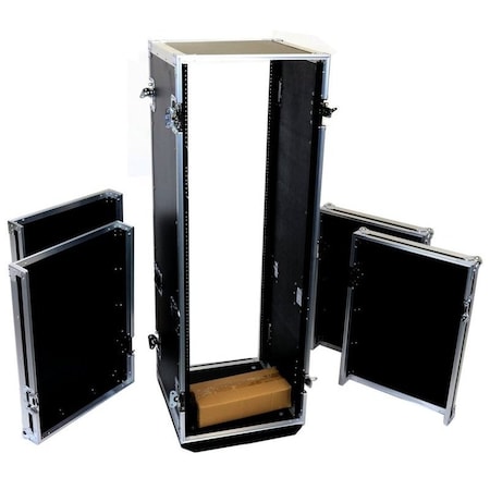 Deejay Led Fly Drive Case 33u Space Professional DJ Amplifier Case - 18-Inch Body Depth with Wheels TBH33UADW