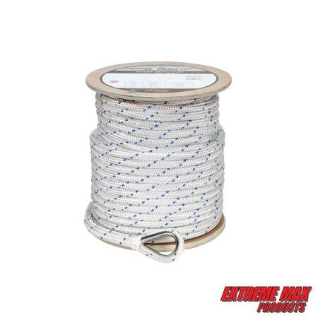 Extreme Max 3006.2535 BoatTector Double Braid Nylon Anchor Line w Thimble-5/8" x 250' w/ Blue Tracer 3006.2535