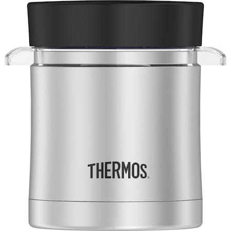 Thermos Stainless Steel Food Jar w/Micro Container, 12oz., Stainless Steel/Black TS3200TRI6