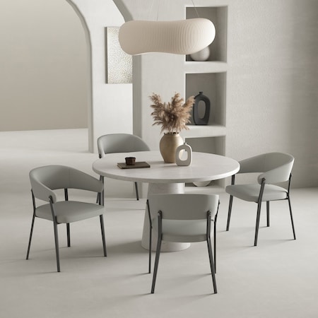Manhattan Comfort Belle Dining Chair in Stone Grey, 4PK 4-DC099-GY