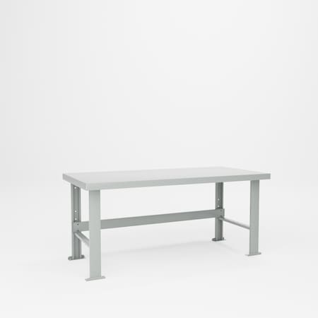 Pucel Steel Top Workbench, F Series, 72 in W x 34 in D x 32.5 in H, Gray F-3472
