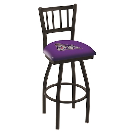 Holland Bar Stool Co 36" Blk Wrinkle James Madison Swivel Bar Stool, Jailhouse Back L01836JmsMad