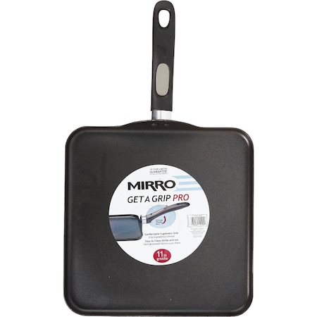 Mirro Get a Grip 2.0 11'' Square Black Ceramic Griddle with Soft Touch Handle MIR-26053