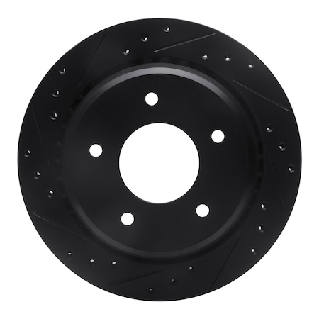 Dynamic Friction Co DFC Brake Rotor - Drilled and Slotted - Black 633-47027L