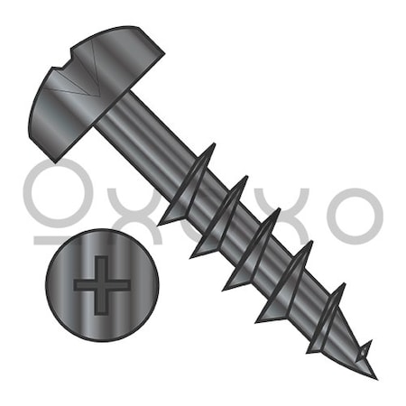Oxoxo 10-9X2 Phillips Pan Deep Thread Wood Screw 2/3 Thread Black Oxide and Oil, 3000PK 635320