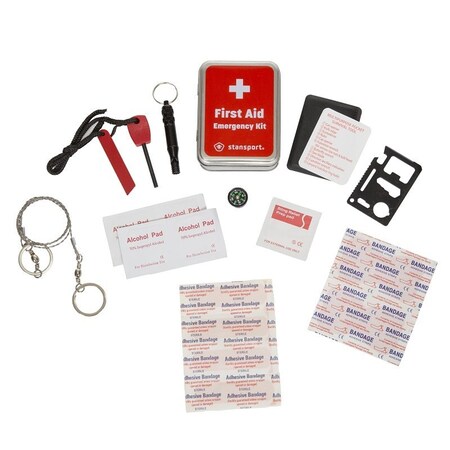 Stansport Vintage Tin Emergency First Aid Kit, 19-Piece, Metal 625-100