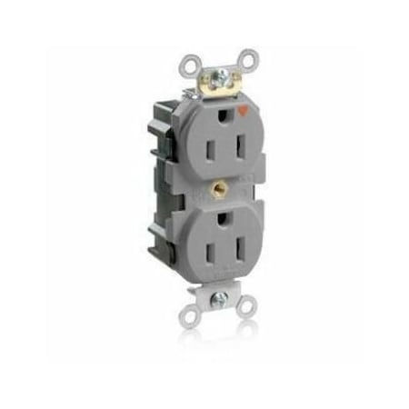 Leviton Lev-Lok Industrial Grade Tamper Resistant Duplex Receptacle, 15 Amp, 125 Volt MT562-IGG