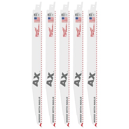 Milwaukee Tool 12" 5 TPI The Ax Sawzall Blade (25 Pk) 48-00-8027