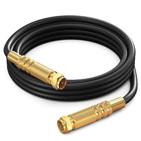 Maximm 6ft RG6 Quad Shielded Coaxial Cable, Non-Oxygen Copper, Black RG6-STS-GLD-4S-6FT