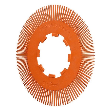 Scotch-Brite Radial Bristle Brush, SS, Orange, 8 in dia. 7100374923