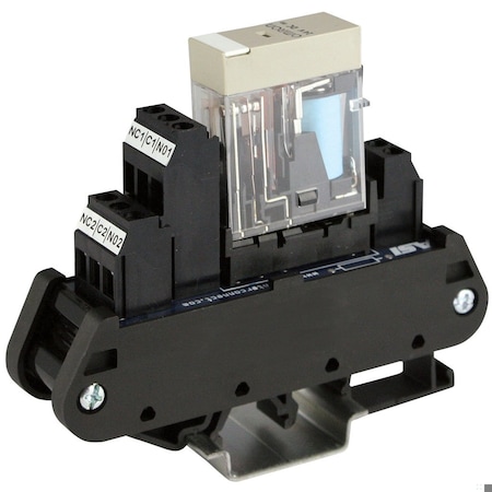 Automation Systems Interconnect 24V DC Relay Interface Module, Pluggable Relay, 6 Pin, DPDT, 24-12 AWG, DIN Rail Mount 14008