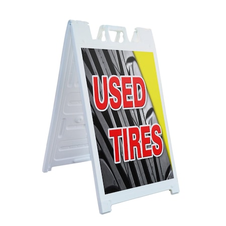 Signmission Used Tires, A-Frame & 2 Decals Installed, Heavy-Duty Plastic Frame SBHD-D-2436-Used Tires