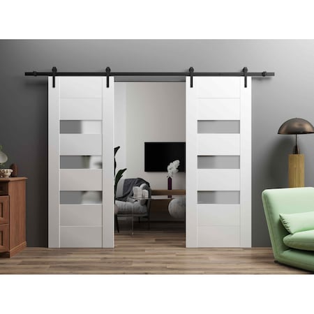 Vdomdoors Closet Bypass Interior Door, White SETE6900S-WS-3096
