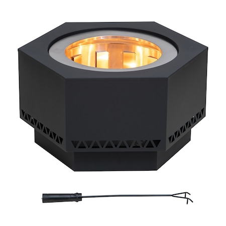 Sunjoy 28 in. Lawrence V.1B Hexagonal Low Smoke Firepit A301050511