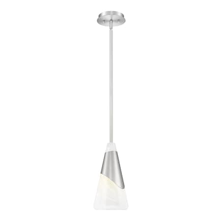 Z-Lite Aimie 1-Light Pendant with Rod, 7 in W, Brushed Nickel 828P7-ROD-BN