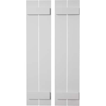 Ekena Millwork Rustic Two Board Spaced Board-n-Batten Smooth Faux Wood Shutters, 11 1/2W x 48H, PR SHUBSS11X48SMPR