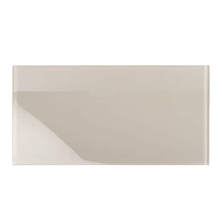 Apollo Tile 15 pack Warm Greige 8-in. x 16-in. Subway Polished Glass Floor and Wall Tile 13.33 Sq ft/case APLA88085 8X16A
