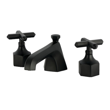 Kingston Brass Widespread Bathroom Faucet with Brass Pop-Up, Matte Black KZ4460CHX