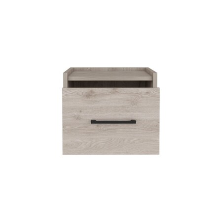 Homeroots 10" Gray Wood One Drawer Floating Nightstand 543702