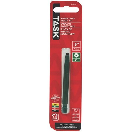 Task Tools Driverbit 1-Rob 3in Green, 2PK T67711