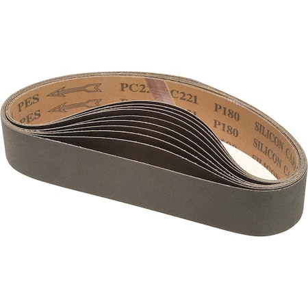 Grizzly 2" x 27" S/C Sanding Belt 180 Grit, 10PK H5021